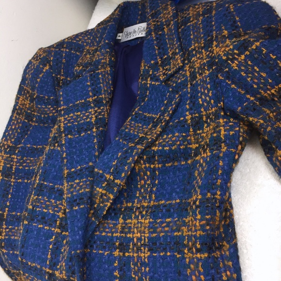 Vintage Diane von Furstenberg blue plaid blazer - Picture 7 of 7